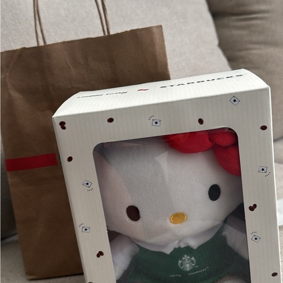 Starbucks Other - Starbucks Hello Kitty Plush Toy - Red, White, Green